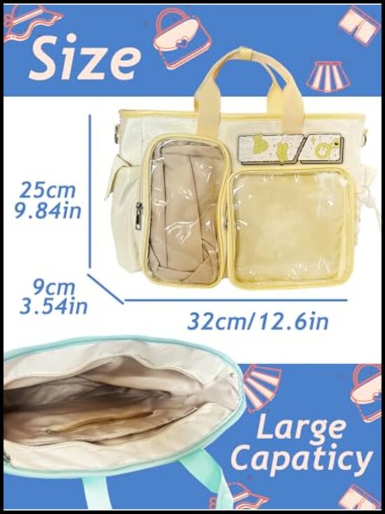 Clear Window Ita Backpack with Insert - 4-in-1 Convertible Anime Pin Display Bag main image 5